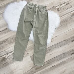 Zara Women’s Premuim Straight Leg Worker Jeans High Waist Green Size 4 i2574